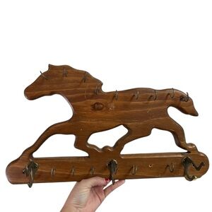 Vintage wood horse hook jewelry hanger